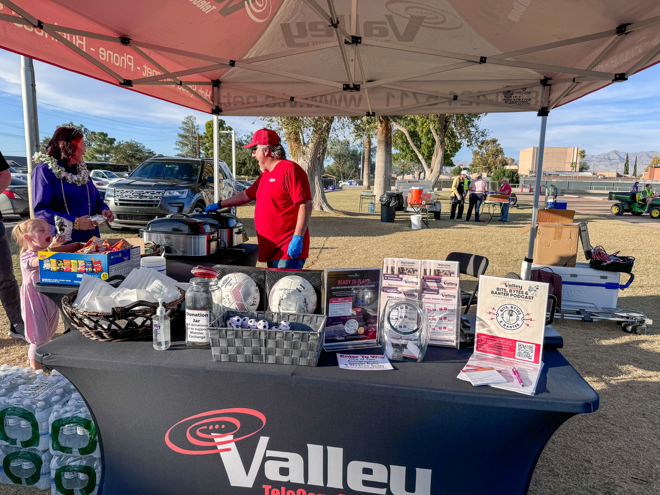 Valley TeleCom Group serves up free hotdogs at the EAC Soccer Sophomore Night.