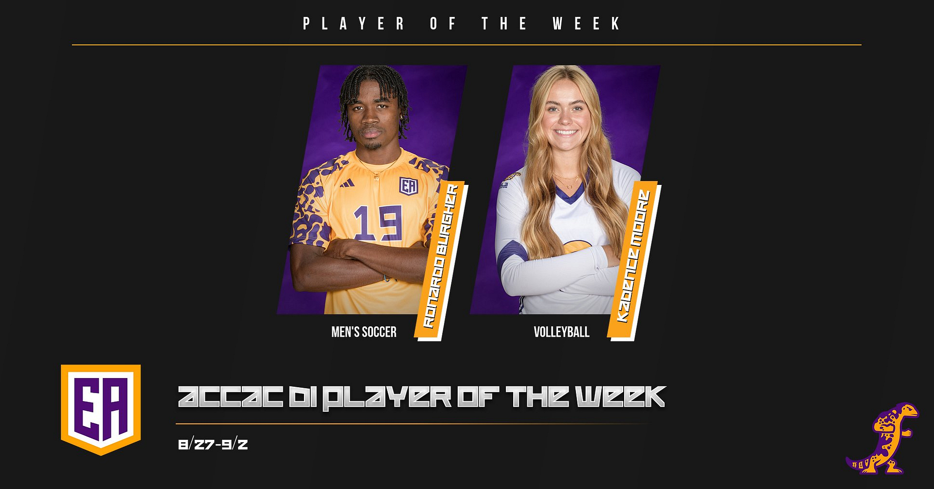 2 Named ACCAC Player of the Week for EAC